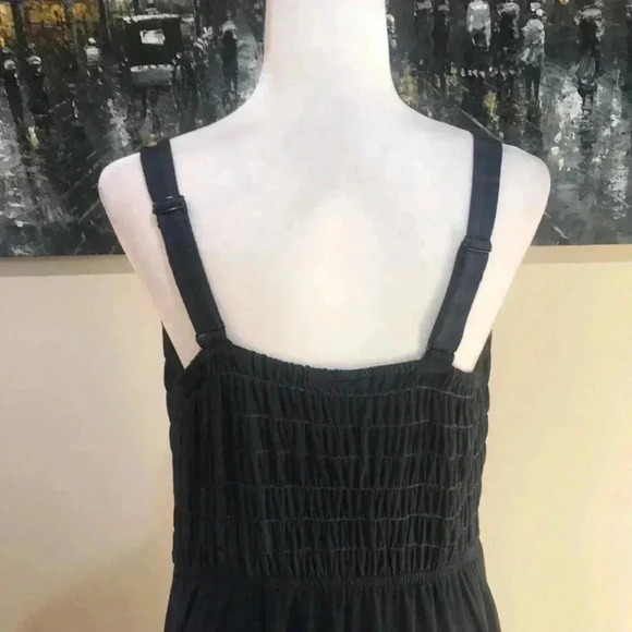 Lane Bryant Adjustable Top Maxi Dress Navy Cream Paisley Design Hem w/Pockets - Picture 7 of 10